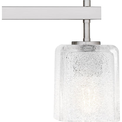 Brenthouse 4Lt Bath Light, Nickel/Clear/Sand Spray Inside