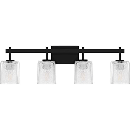 Brenthouse 4Lt Bath Light, Black/Clear/Sand Spray Inside
