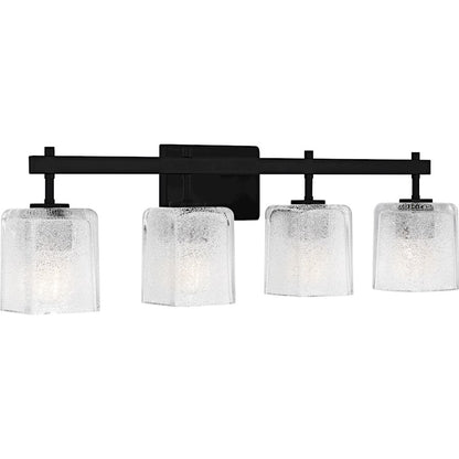 Brenthouse 4Lt Bath Light, Black/Clear/Sand Spray Inside