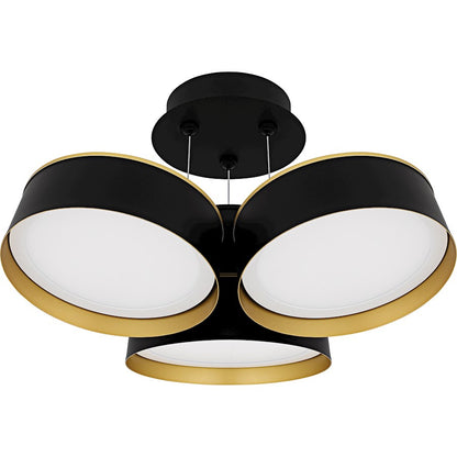 Byrnes Light Semi-Flush Mount, Matte Black/Metal