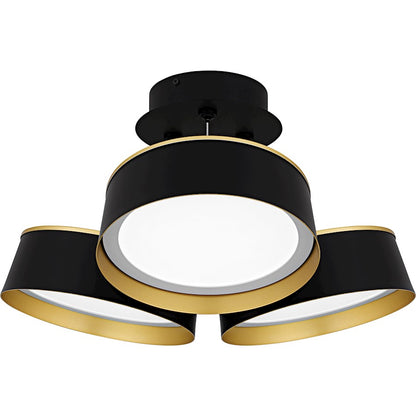 Byrnes Light Semi-Flush Mount, Matte Black/Metal