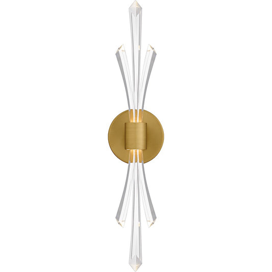 Quoizel Cecily Light Wall Sconce, Brushed Gold/Clear Crystal Glass - CCY8805BRG
