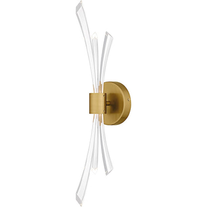 Cecily Light Wall Sconce, Brushed Gold/Clear Crystal Glass