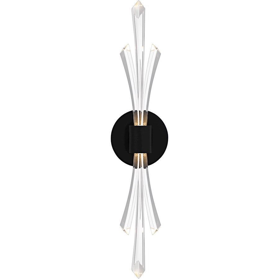 Quoizel Cecily Light Wall Sconce, Matte Black/Clear Crystal Glass - CCY8805MBK