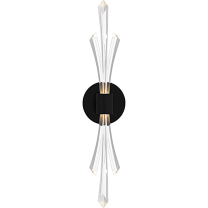 Quoizel Cecily Light Wall Sconce, Matte Black/Clear Crystal Glass - CCY8805MBK