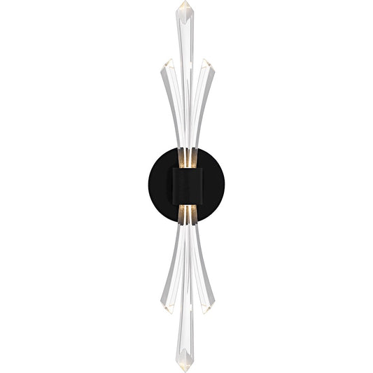 Quoizel Cecily Light Wall Sconce, Matte Black/Clear Crystal Glass - CCY8805MBK