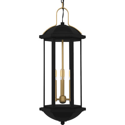 Crestfield 3Light Mini Pendant, Matte Black/Clear Glass