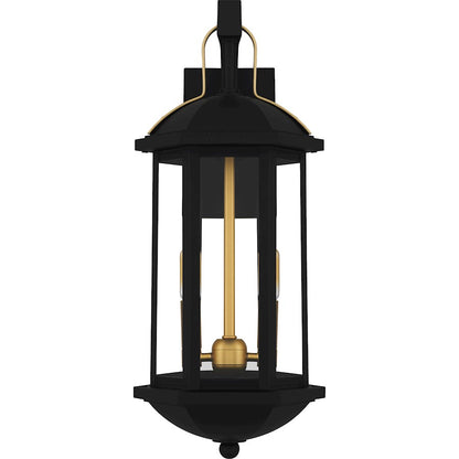 Crestfield 2Light Outdoor Lantern, Matte Black/Clear Glass