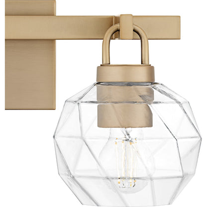 Celina 2Light Bath Light, Bronze Gold/Clear Faceted Glass