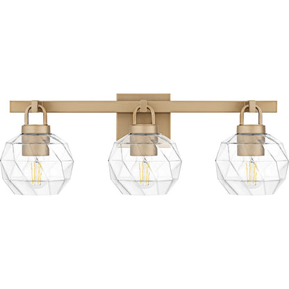 Celina 3Light Bath Light, Bronze Gold/Clear Faceted Glass