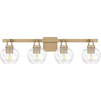 Celina 4Light Bath Light, Bronze Gold/Clear Faceted Glass