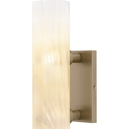 Curran 2Lt Wall Sconce, Bronze Gold/Clear Ribbed Swirl