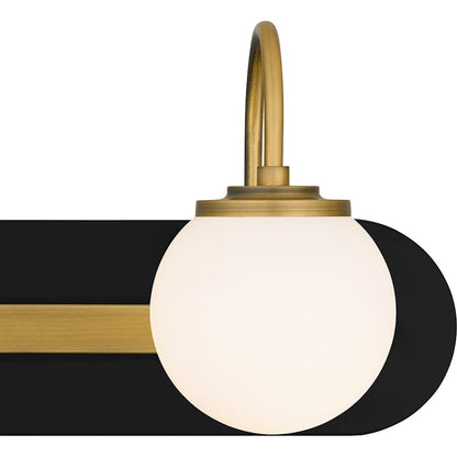 Desmond 2 Light Bath Light, Matte Black/Opal Etched Glass