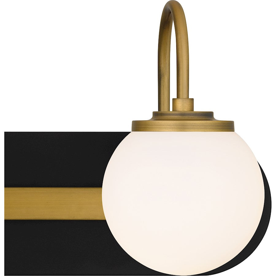 Desmond 3 Light Bath Light, Matte Black/Opal Etched Glass