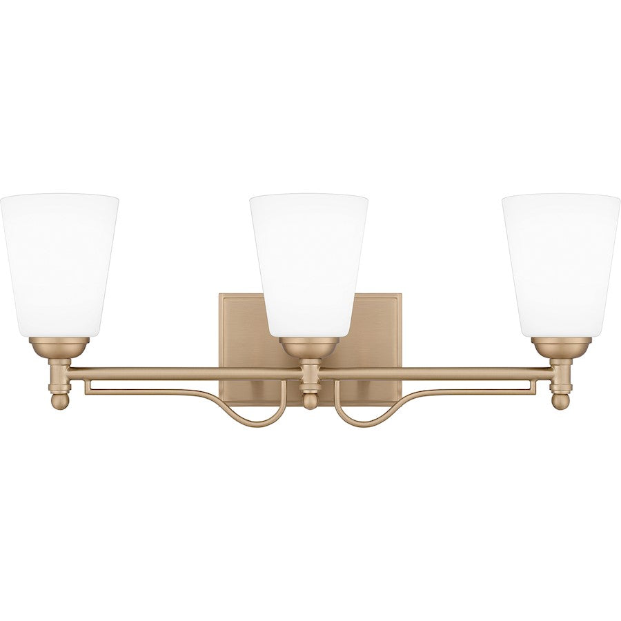 Quoizel Esther 3 Light Bath Light, Bronze Gold/Opal Etched Glass - ESR8623BGD