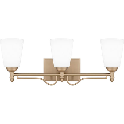 Quoizel Esther 3 Light Bath Light, Bronze Gold/Opal Etched Glass - ESR8623BGD