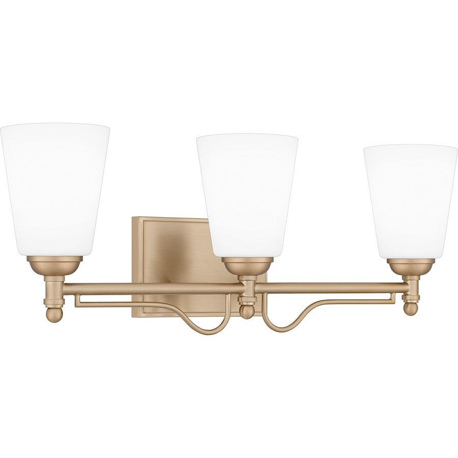 Esther 3 Light Bath Light, Bronze Gold/Opal Etched Glass