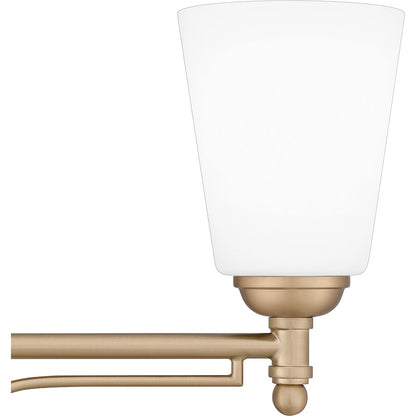 Esther 3 Light Bath Light, Bronze Gold/Opal Etched Glass