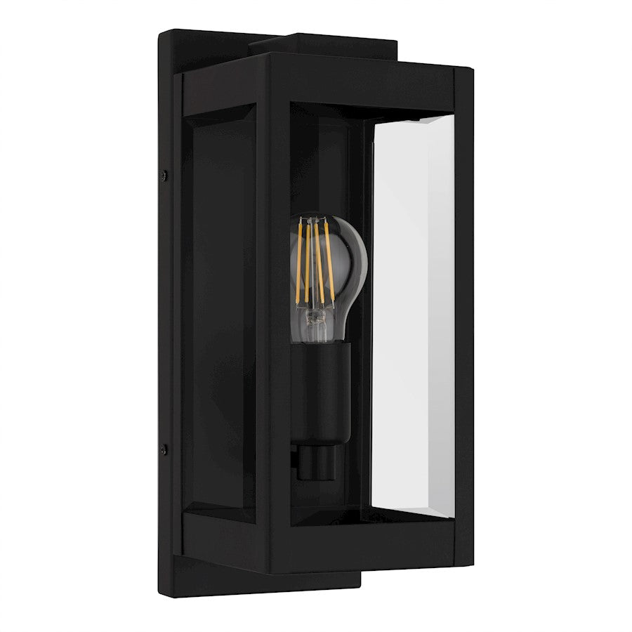 Eastover 1Lt 13" Outdoor Lantern, Earth Black/Clear Beveled
