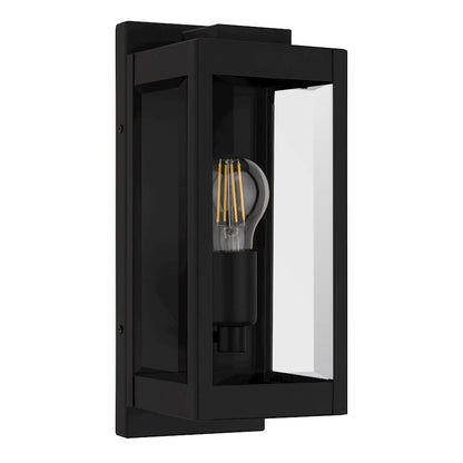 Eastover 1Lt 13" Outdoor Lantern, Earth Black/Clear Beveled