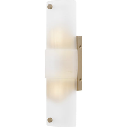 Quoizel Finnegan 2Light 16" Wall Sconce, Bronze Gold/Etched Glass - FGN8705BGD