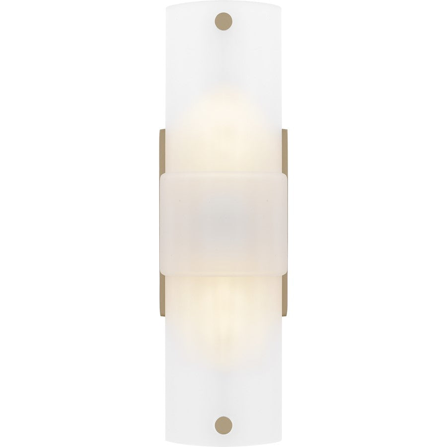 Finnegan 2Light 16" Wall Sconce, Bronze Gold/Etched Glass