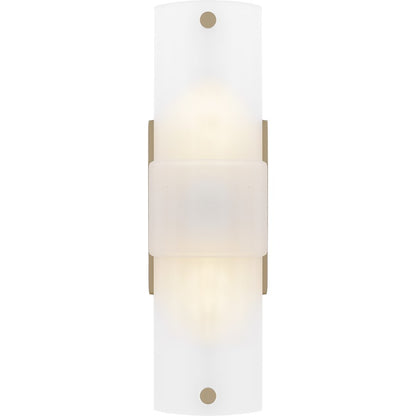 Finnegan 2Light 16" Wall Sconce, Bronze Gold/Etched Glass