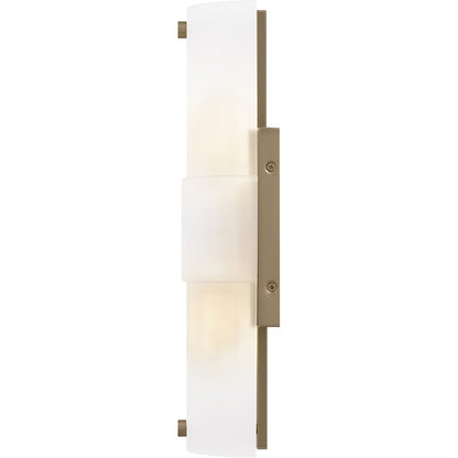 Finnegan 2Light 16" Wall Sconce, Bronze Gold/Etched Glass