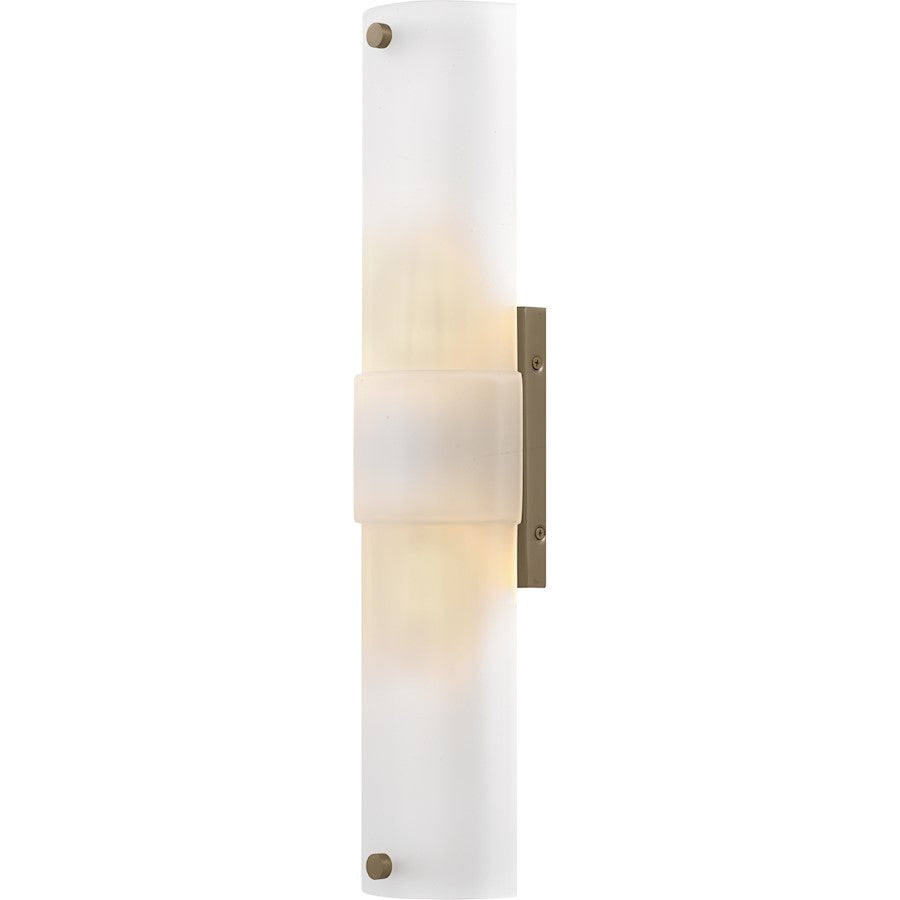 Quoizel Finnegan 2Light 22" Wall Sconce, Bronze Gold/Etched Glass - FGN8805BGD