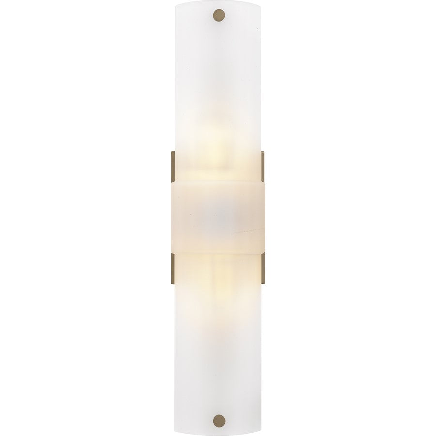 Finnegan 2Light 22" Wall Sconce, Bronze Gold/Etched Glass