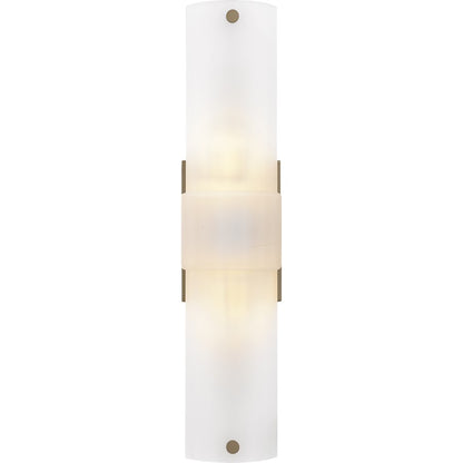 Finnegan 2Light 22" Wall Sconce, Bronze Gold/Etched Glass