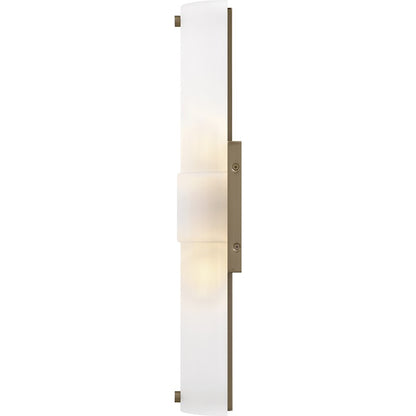 Finnegan 2Light 22" Wall Sconce, Bronze Gold/Etched Glass