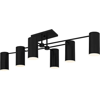 Foreland 6Light Semi-Flush Mount, Matte Black/Metal