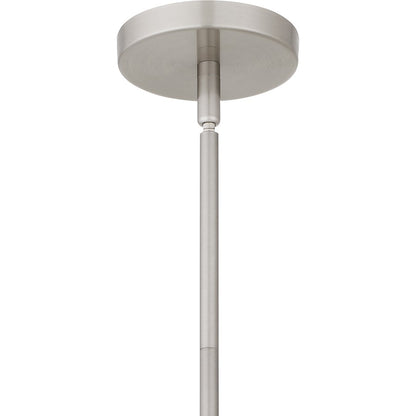 Fogel 1 Light Mini Pendant, Brushed Nickel/Marble Glass