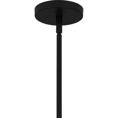 Fogel 1 Light Mini Pendant, Matte Black/Marble Glass