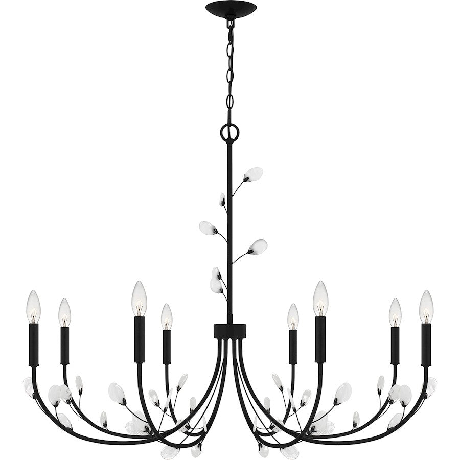 Quoizel Heiress 8 Light Chandelier, Matte Black - HEI5040MBK