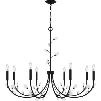 Quoizel Heiress 8 Light Chandelier, Matte Black - HEI5040MBK