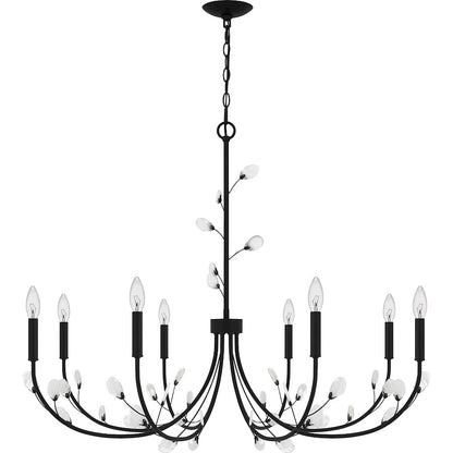 Heiress 8 Light Chandelier, Matte Black