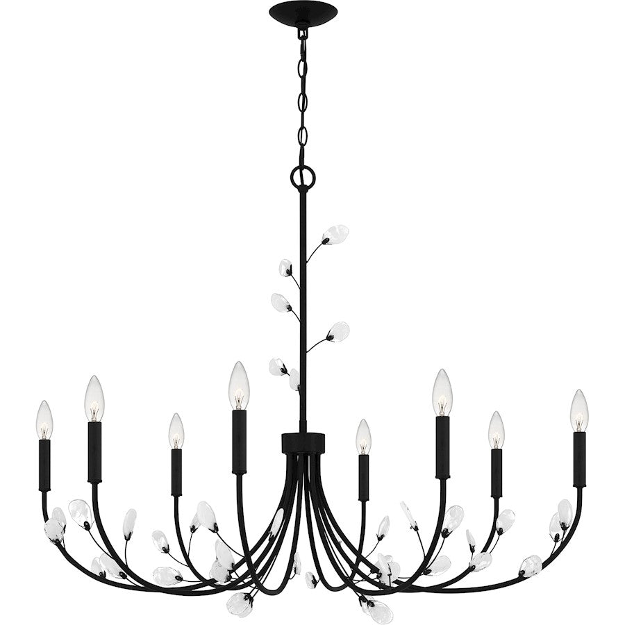 Heiress 8 Light Chandelier, Matte Black