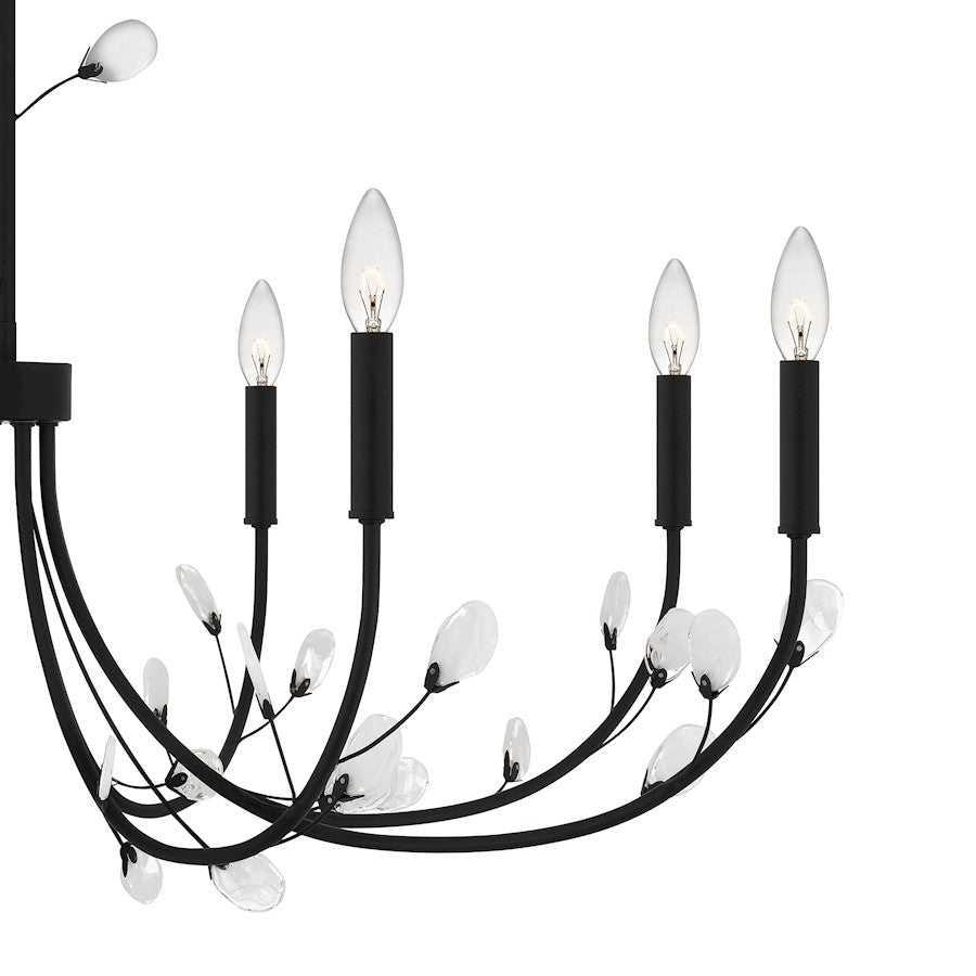 Heiress 8 Light Chandelier, Matte Black