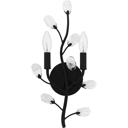 Heiress 2 Light Wall Sconce, Matte Black