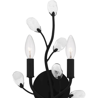 Heiress 2 Light Wall Sconce, Matte Black