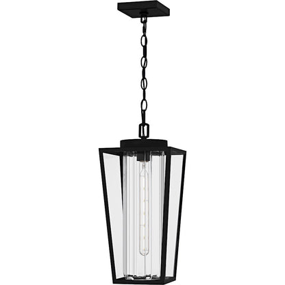 Quoizel Jett 1Lt Mini Pendant, Black/Clear/Ribbed/Clear - JET1509MBK