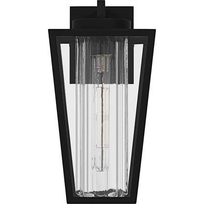 Jett 1Lt 14" Outdoor Lantern, Black/Clear/Ribbed/Clear