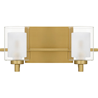 Kolt 2Lt Bath Light, Gold/Clear /Sandblasted Interior