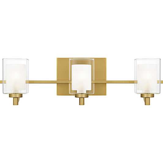 Quoizel Kolt 3Lt Bath Light, Gold/Clear /Sandblasted Interior - KLT8603BRGLED