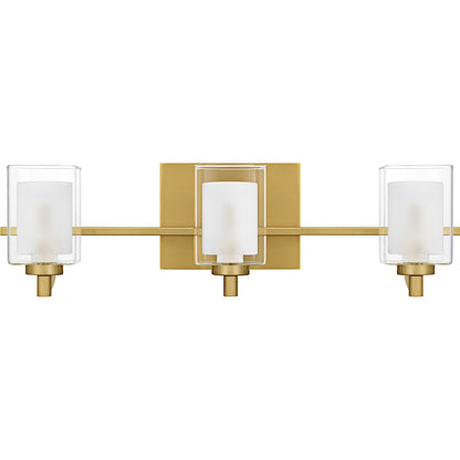 Kolt 3Lt Bath Light, Gold/Clear /Sandblasted Interior