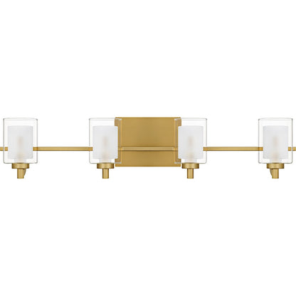 Kolt 4Lt Bath Light, Gold/Clear /Sandblasted Interior