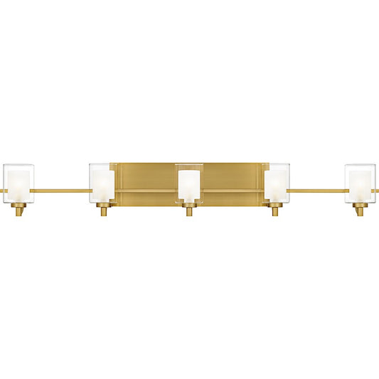Quoizel Kolt 5Lt Bath Light, Gold/Clear /Sandblasted Interior - KLT8605BRGLED