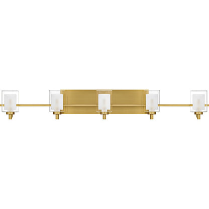 Kolt 5Lt Bath Light, Gold/Clear /Sandblasted Interior